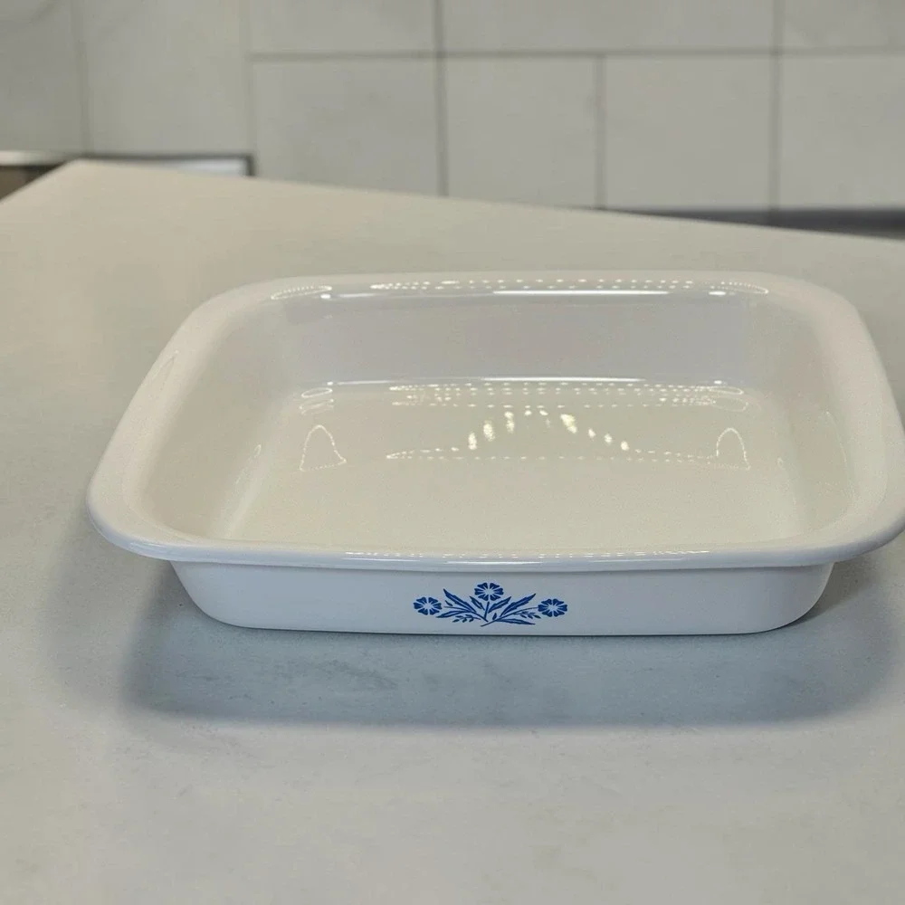 VTG 80s Corning Ware A-21 Blue Cornflower Roaster Baking Dish NOS USA Never Used
